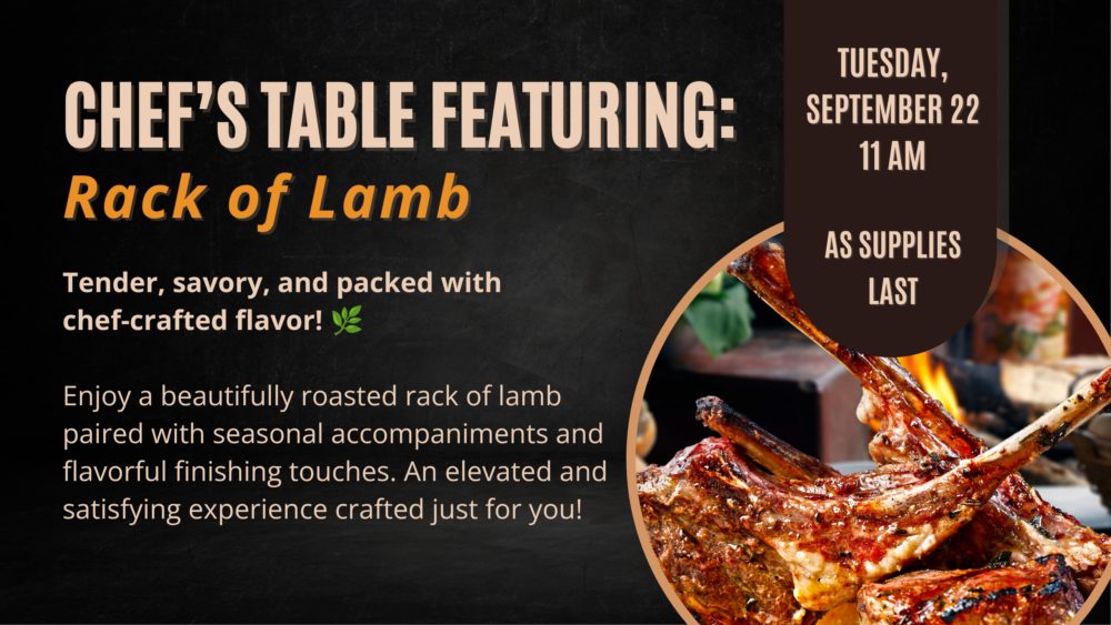 XL Chef's Table - Rack of Lamb